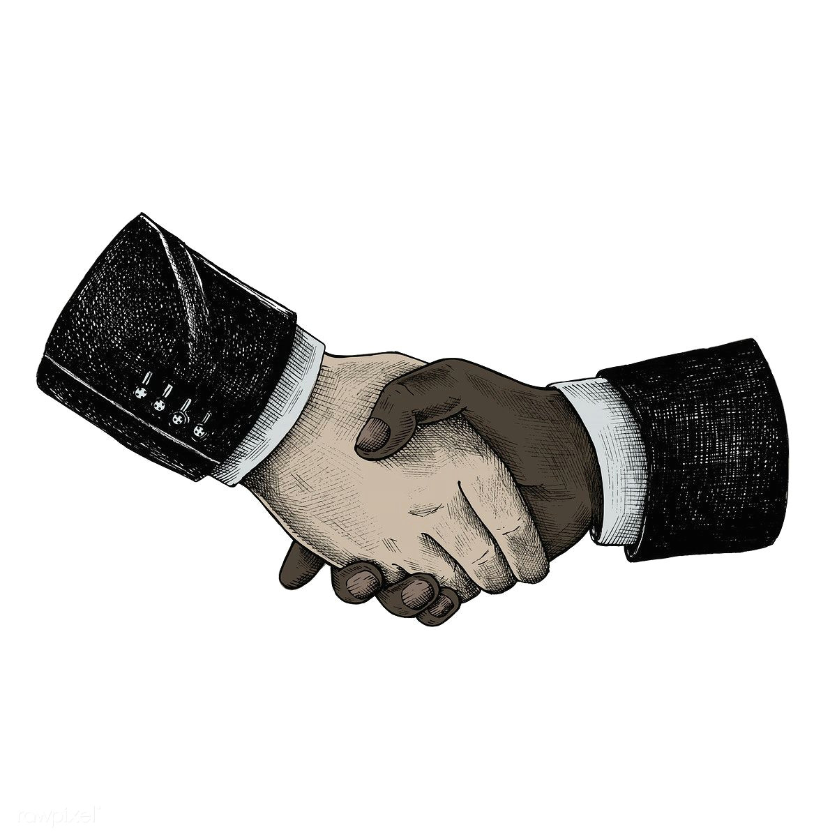 Drawings Of A Handshake Hand Drawn International Business Handshake Premium Image by