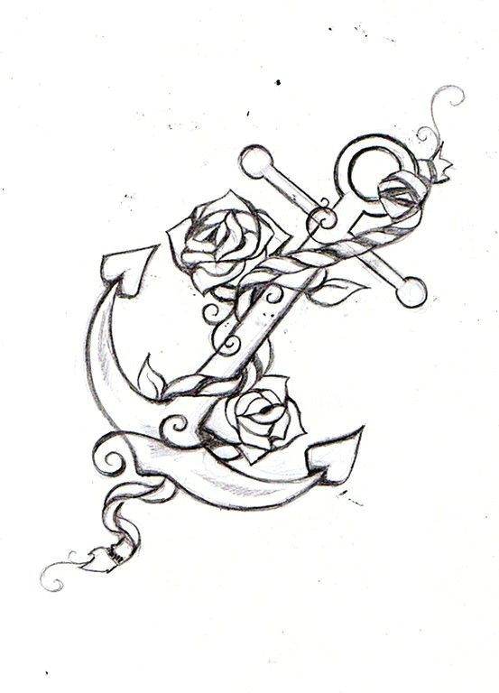 Drawings Of Anchors with Roses Anchor Rope Rose Tattoo Sketch Drawings Tattoos Anchor