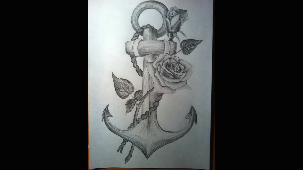 Drawings Of Anchors with Roses Hoontoidly Roses Drawings Images