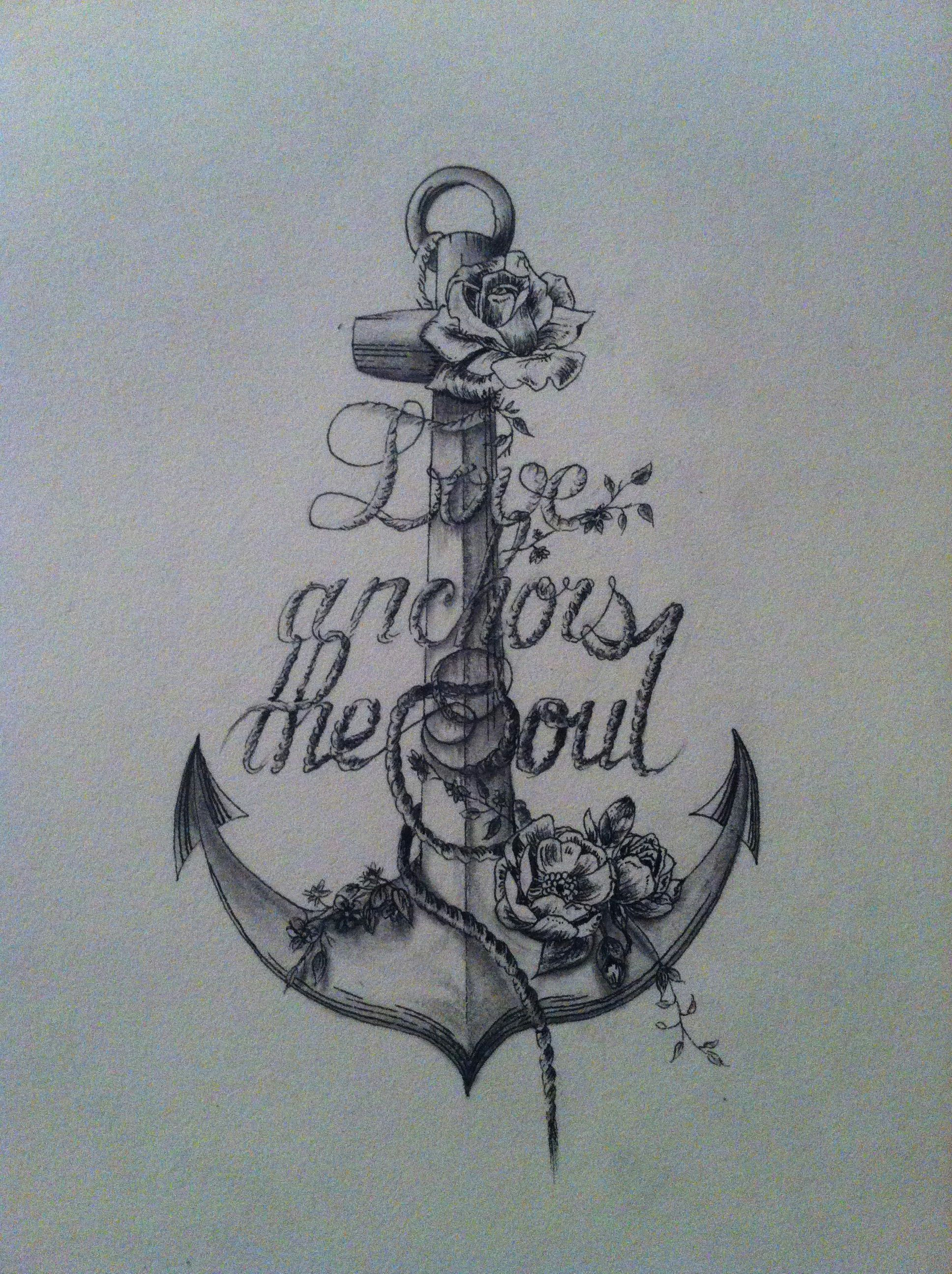 Drawings Of Anchors with Roses I D Love This if the top Was Wider and without the Words Tattoos