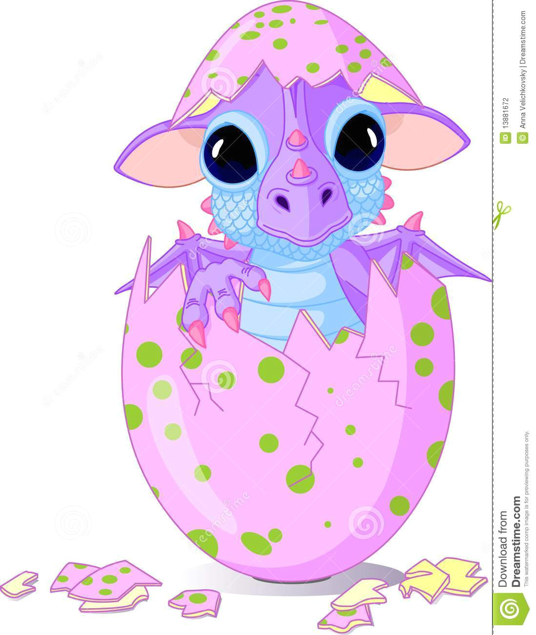 Drawings Of Baby Dragons Hatching Baby Dragon Hatched From One Egg Stock Illustration Illustration