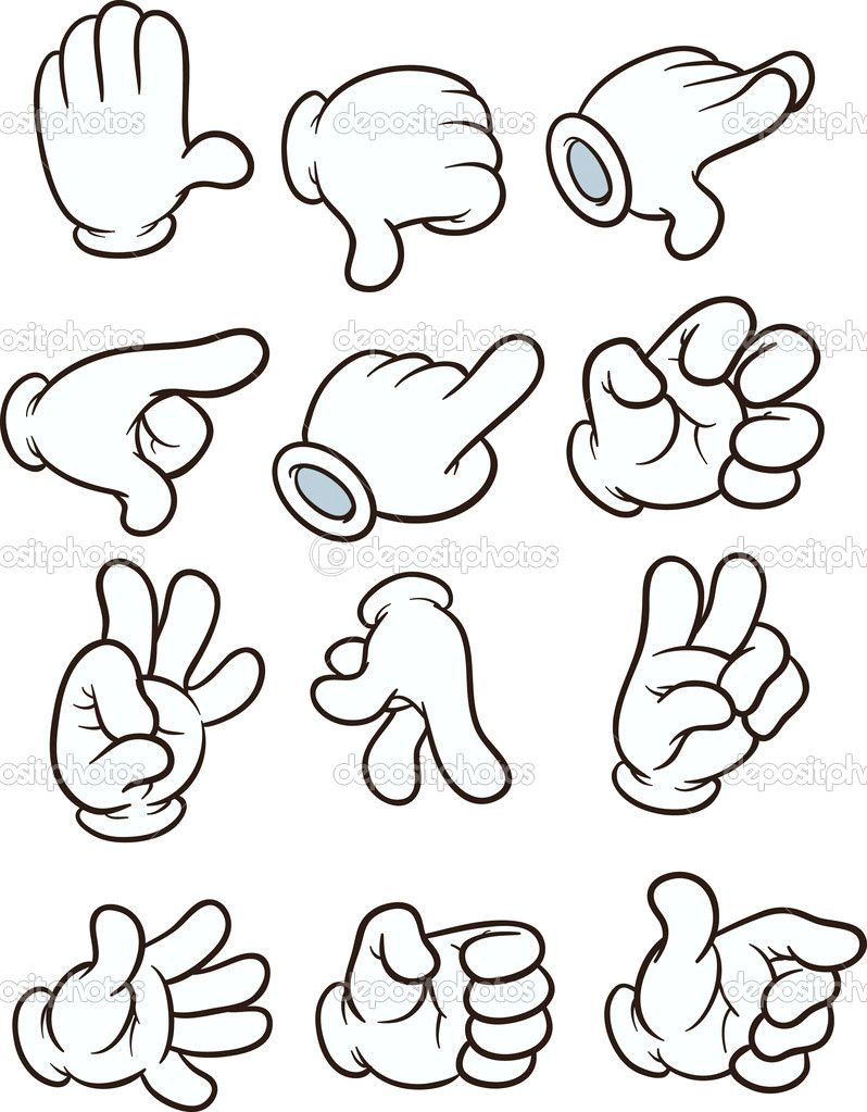 Drawings Of Cartoon Hands Cartoon Gloved Hands Stock Vector A C Memoangeles 25468311