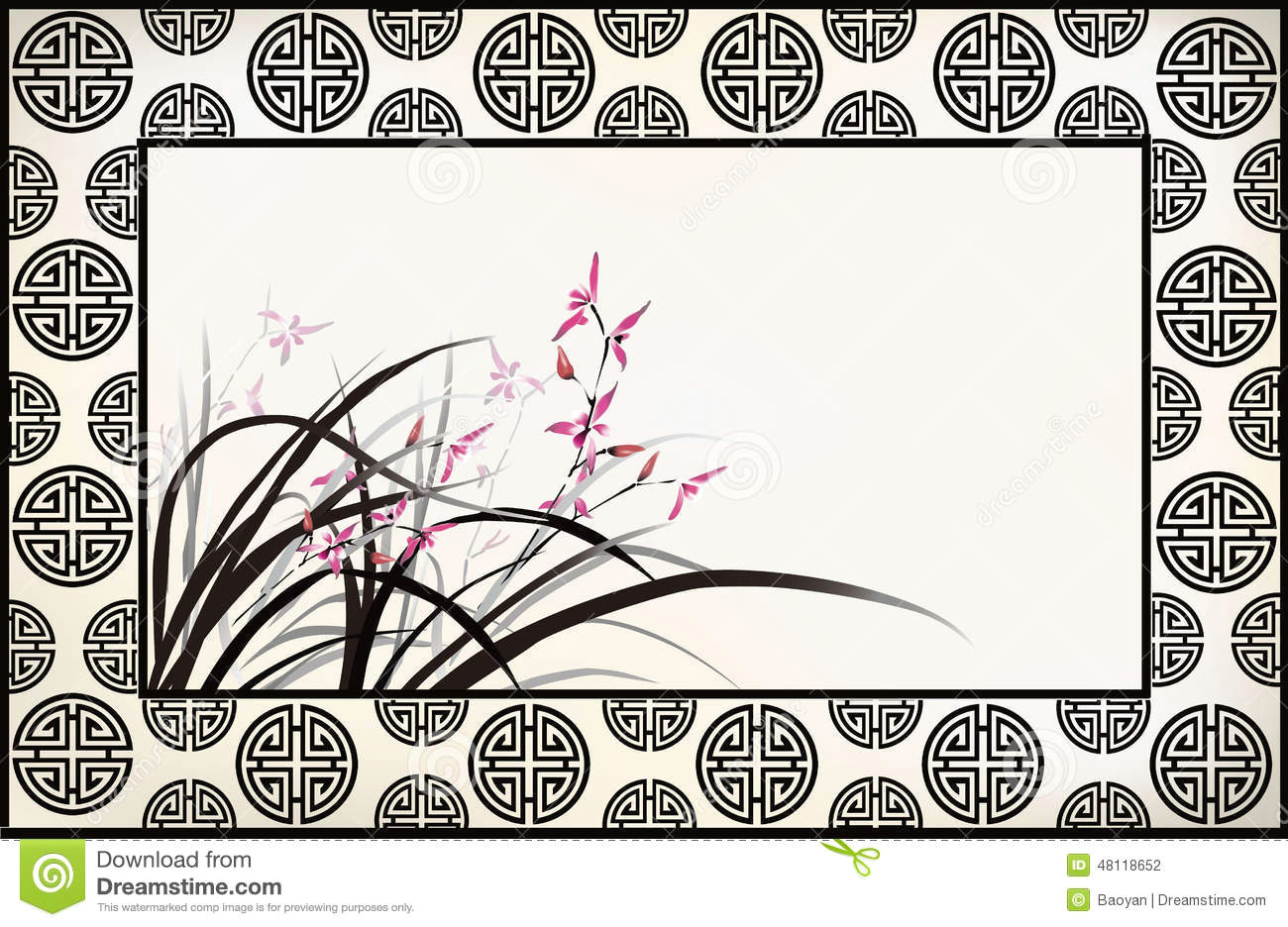 Drawings Of Chinese Flowers Chinese Flower Drawing Stock Vector Illustration Of Drawing 48118652