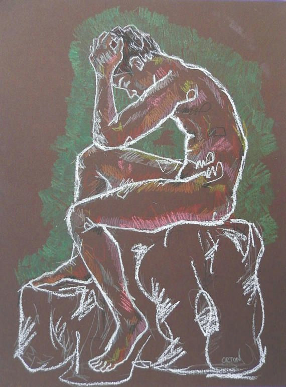 Drawings Of Colourful Hands Nude Art Male Nude Fine Art original Figure Drawing Colourful Pastel
