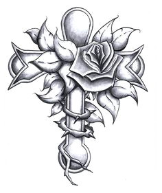 Drawings Of Crosses with Roses 22 Best Cross Flower Tattoo Images Tatoos Cross Tattoo Designs Ink