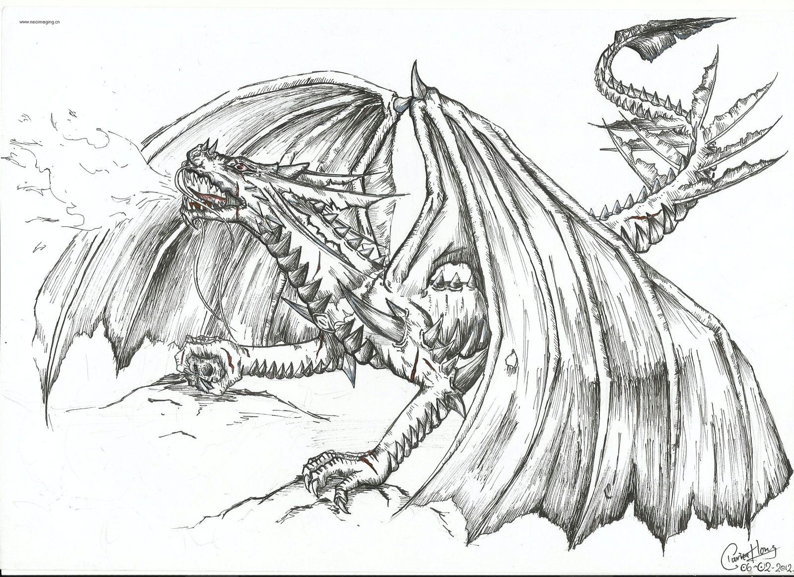Drawings Of Dragons Blowing Fire the Fire Breathing Dragon by Dino Wolf On Deviantart Coloring