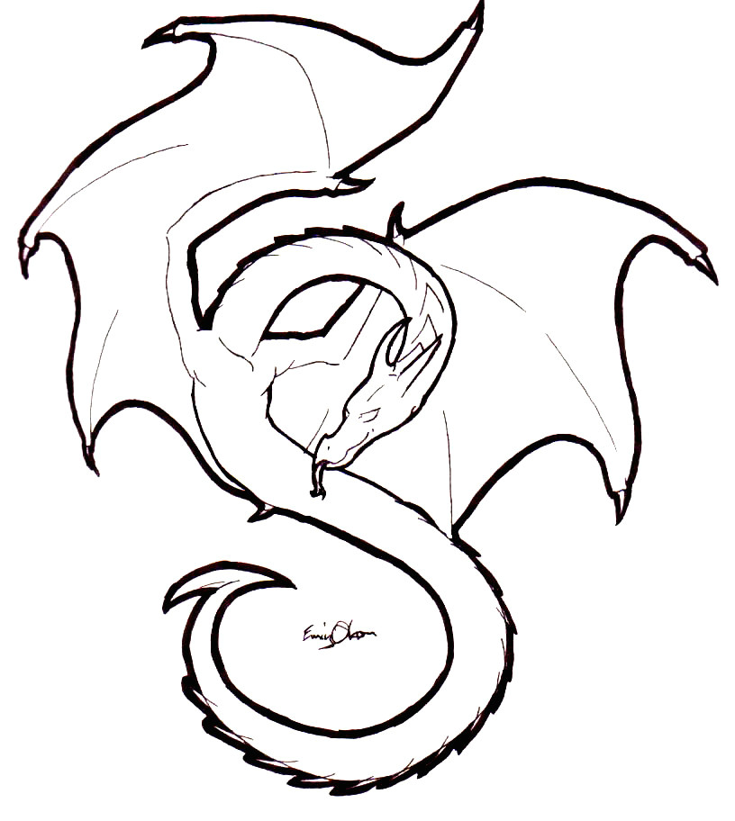 Drawings Of Dragons Clipart Free Dragon Line Cliparts Download Free Clip Art Free Clip Art On