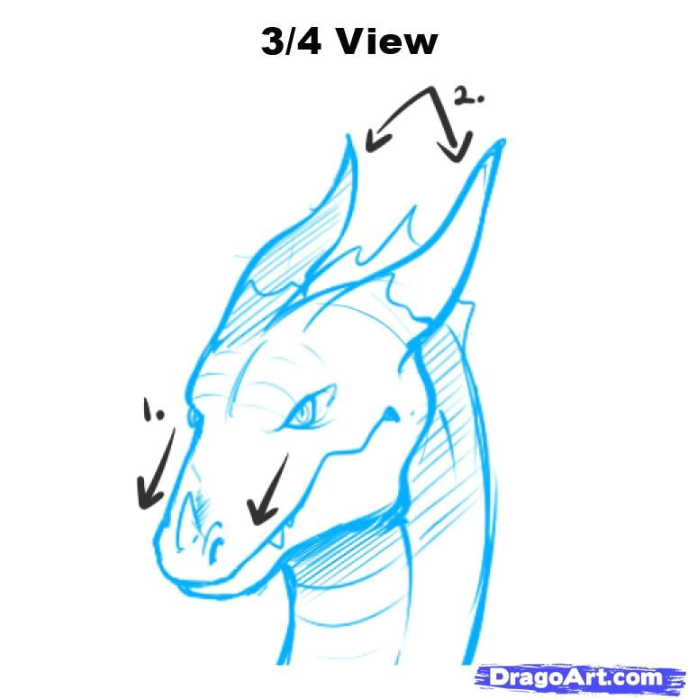 Drawings Of Dragons for Beginners Dragon Head Drawing Front How to Draw Dragon Heads Step by Step