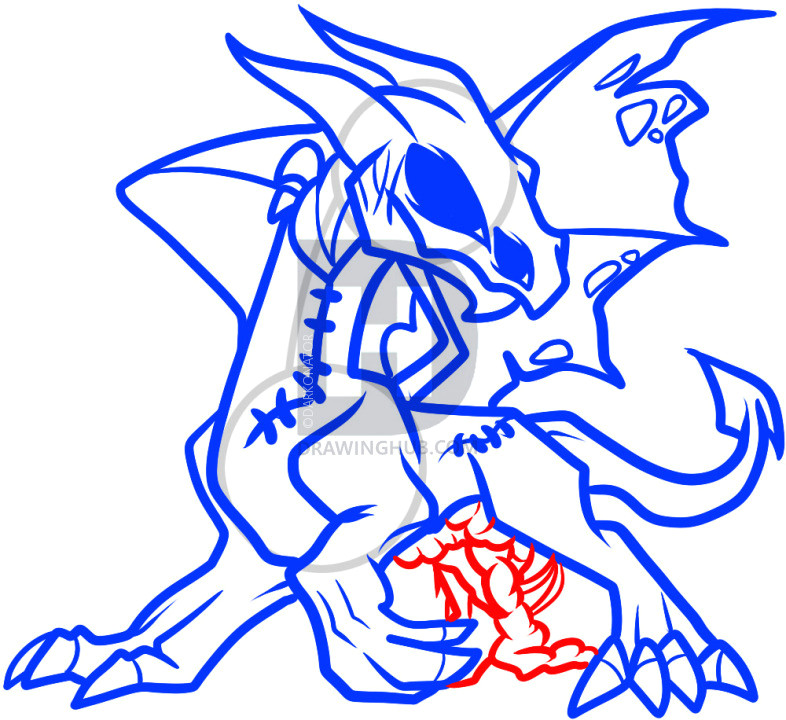 Drawings Of Dragons Step by Step How to Draw A Zombie Dragon Zombie Dragon Step by Step Drawing