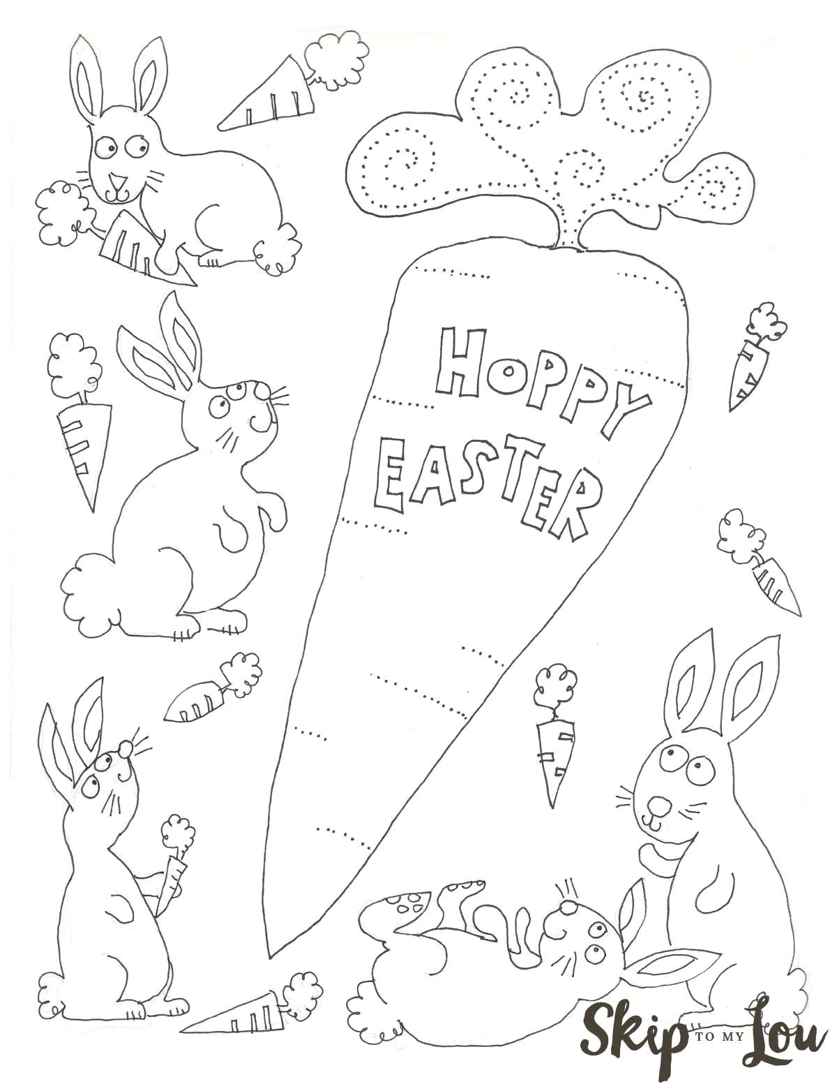 Drawings Of Easter Flowers Bunnies Coloring Page for Easter Free Printable Easter and Bunny