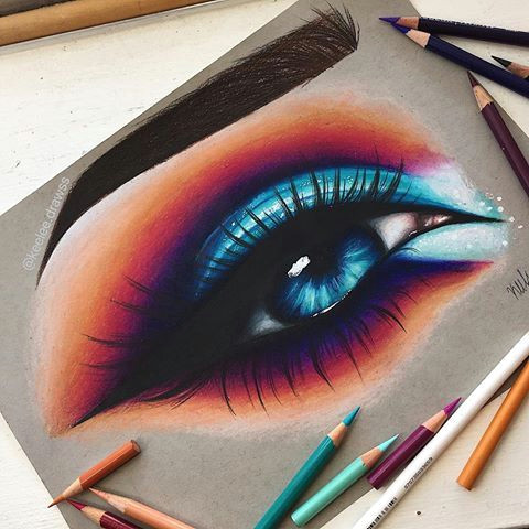 Drawings Of Eyes Colored Hello Everyone Here S This Colorful Eye I Drew This Drawing is
