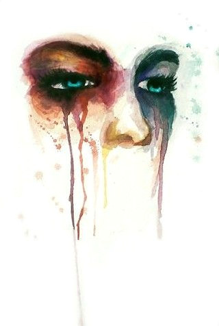 Drawings Of Eyes Crying with Color Beautiful Art Of Eyes Crying In Watercolor with Sadness and Pain