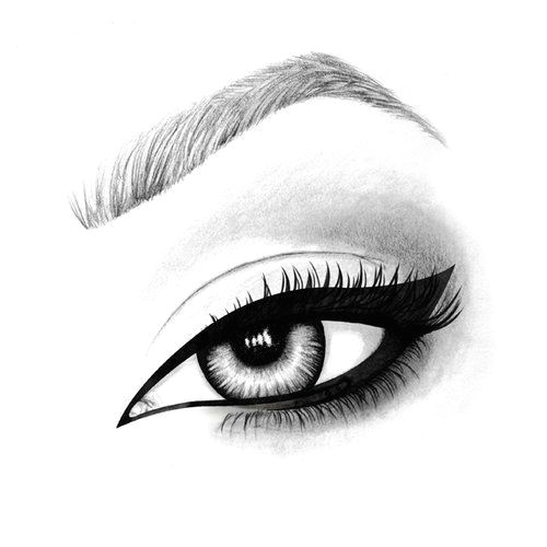 Drawings Of Eyes with Eyeliner Hand Drawn Illustration Of An Mac Eyeliner Using Pen Pencil and