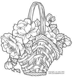 Drawings Of Flower Basket Flower Basket Drawing Floweryweb Dibujos Varios Pinterest