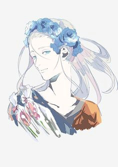 Drawings Of Flower Crowns 368 Best Fun with Flower Crowns Images Anime Boys Anime Guys