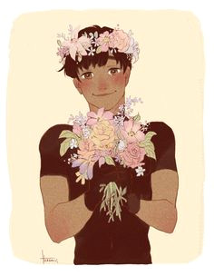 Drawings Of Flower Crowns 368 Best Fun with Flower Crowns Images Anime Boys Anime Guys