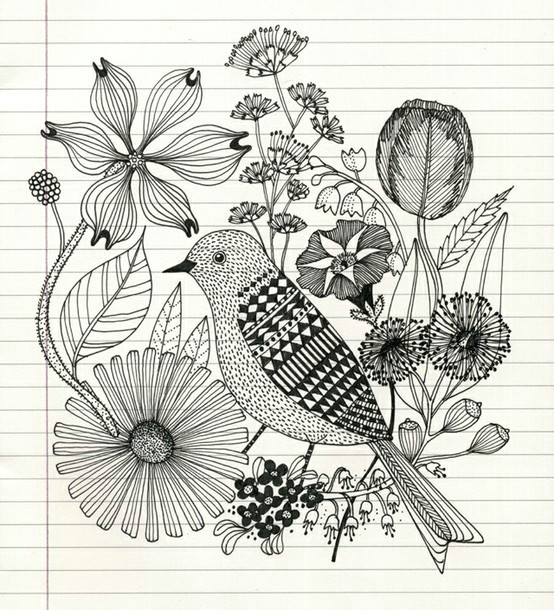 Drawings Of Flowers and Birds Easy Pencil Sketch Of Bird and Flowers Food Drink that I Love