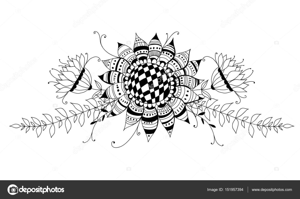 Drawings Of Flowers and Leaves Doodle Bouquet Od Flowers and Leaves Stock Vector A C Katerinamk