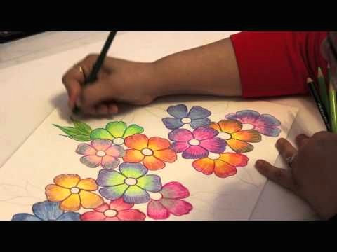 Drawings Of Flowers Coloured Gradient Flowers Color Pencil Tutorial Youtube Art Stuff