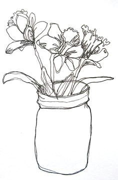 Drawings Of Flowers In A Jar 28 Best Line Drawings Of Flowers Images Flower Designs Drawing
