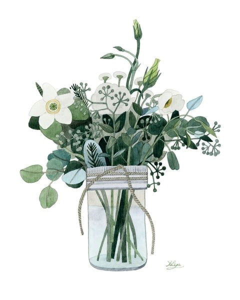 Drawings Of Flowers In A Jar Flowers Drawings Illustration Art Art Es Illustration