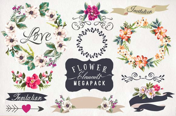 Drawings Of Flowers Market Hand Drawn Flower Megapack Bonus by Graphic Box On Creative Market