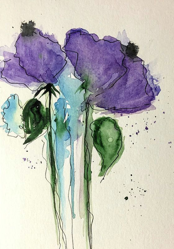 Drawings Of Flowers On Canvas Image Result for Purple Flowers Images Watercolor Inspiration