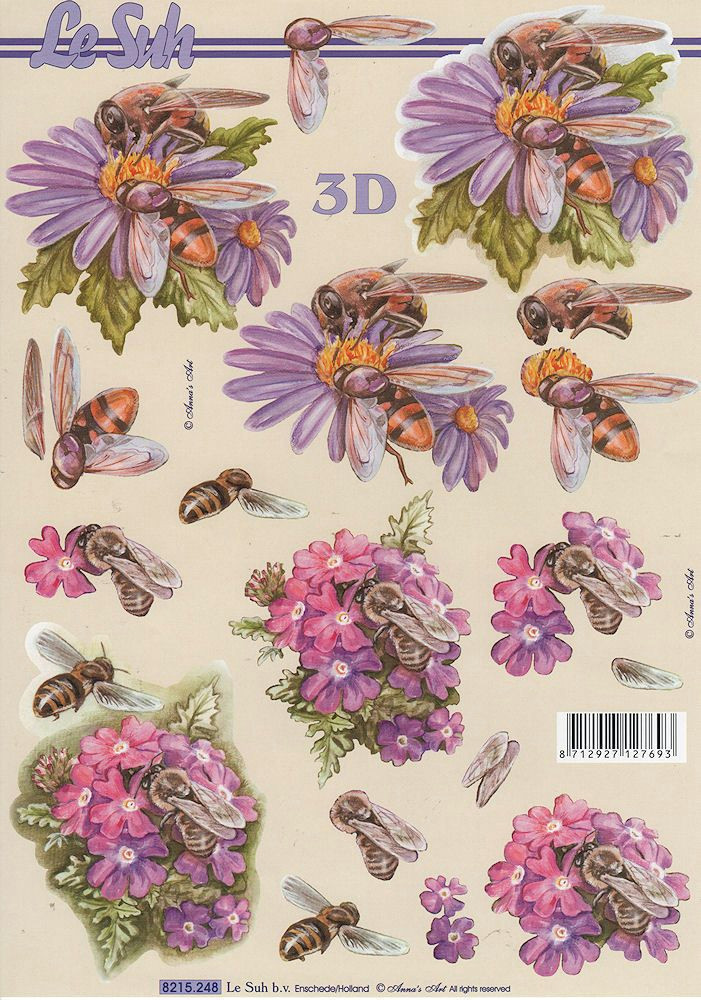 Drawings Of Flowers with Bees Bee On Flower Decoupage Le Suh Decoupage 3d Pinterest