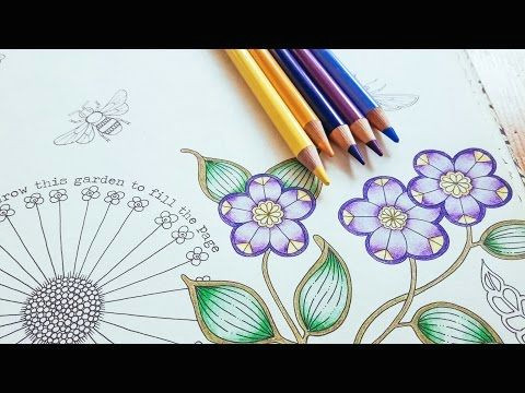 Drawings Of Flowers Youtube Coloring Tutorial Secret Garden Pt 1 Flower with Polychromos
