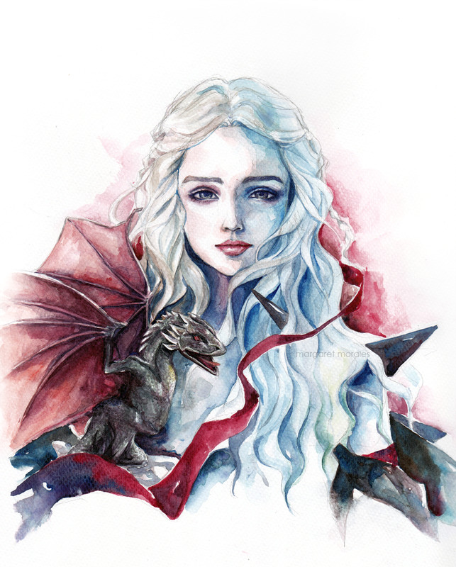 Drawings Of Girl Dragons Mother Of Dragons by Margaret Morales Game Of Thrones Artist