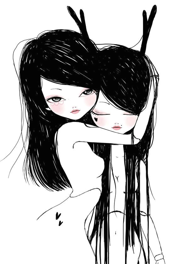 Drawings Of Girl Twins Candybird Artsy Art Artwork Illustration