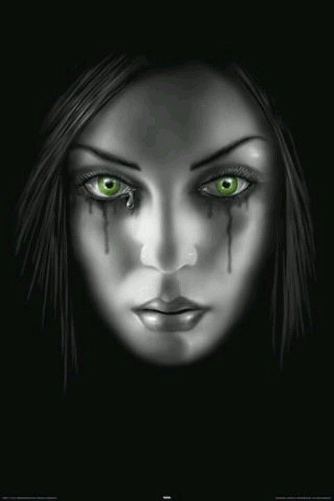 Drawings Of Green Eyes Crying Green Eyes Anne Stokes B Fantasyz In 2019 Pinterest