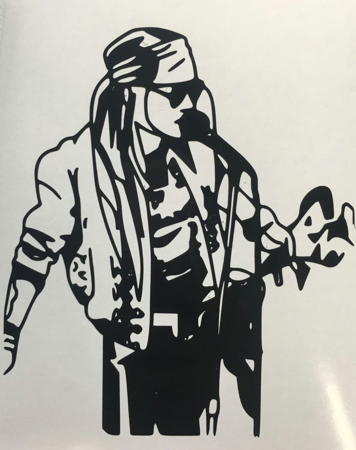 Drawings Of Guns and Flowers Guns N Roses Inspired Axl Singing Decal by Leslisdesigns On Etsy
