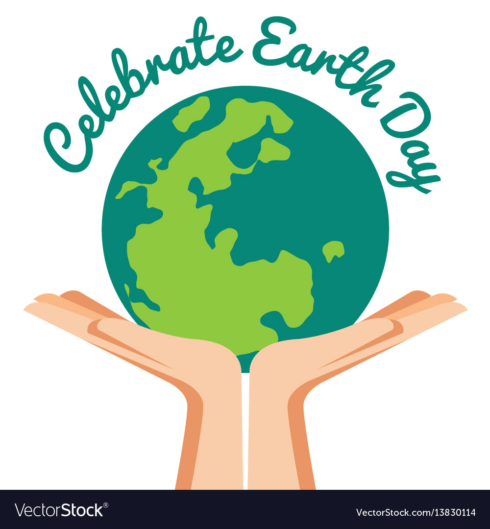 Drawings Of Hands Holding Earth Hand Holding World with Celebrated Earth Day Text Vector Image