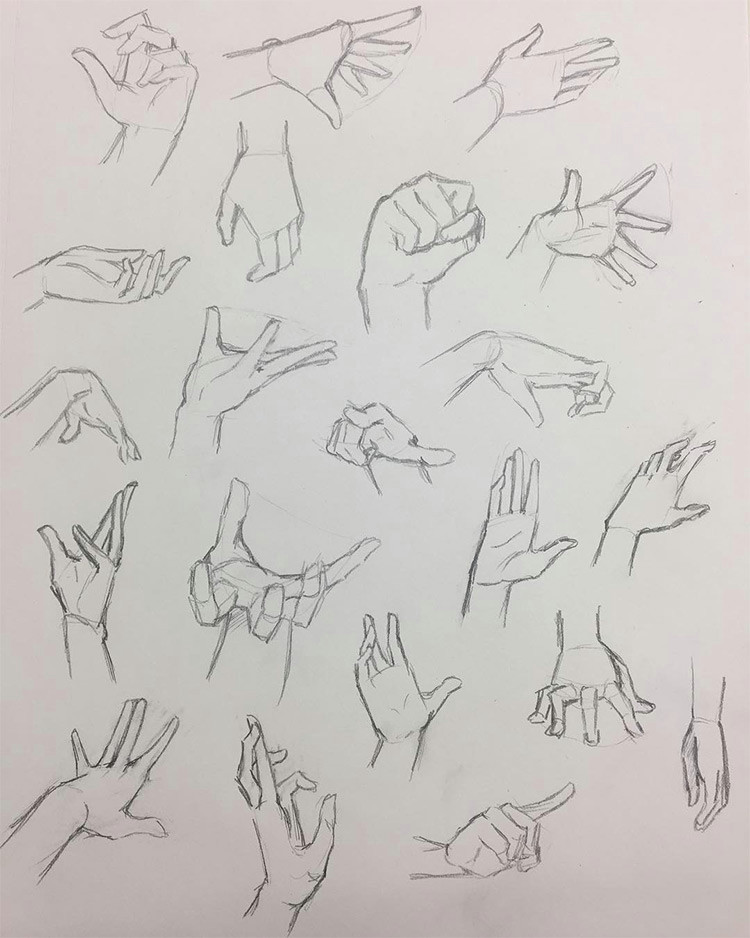 Drawings Of Hands In Different Positions 100 Drawings Of Hands Quick Sketches Hand Studies
