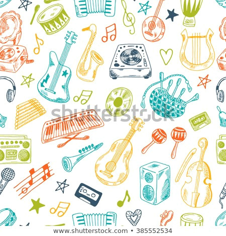 Drawings Of Hands Playing Instruments Hand Drawn Musical Instruments Collection Seamless Stock Vector