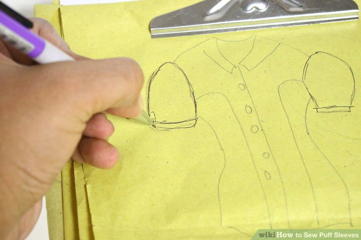 Drawings Of Hands Sewing How to Sew Puff Sleeves 15 Steps with Pictures Wikihow