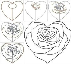 Drawings Of Hearts and Roses Step by Step 11 Best Learning to Draw Images