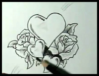 Drawings Of Hearts and Roses Step by Step How to Draw Hearts with Roses Vines with Easy Step by Step