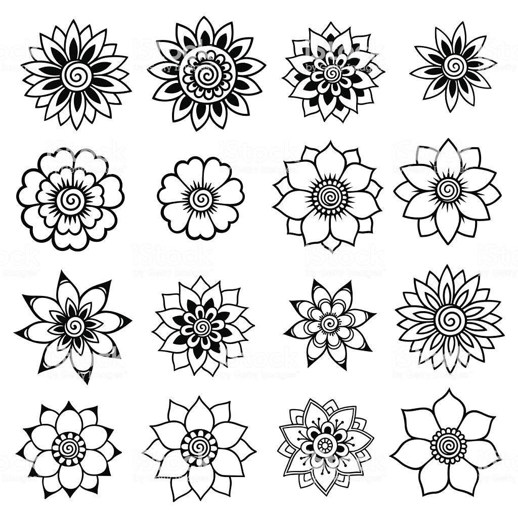 Drawings Of Henna Flowers Henna Tattoo Flower Templatemehndi Set Stock Vektor Art Und Mehr