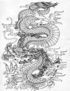 Drawings Of Japanese Dragons Commission for Enide Dear First Time Ever I Tried Myself with the