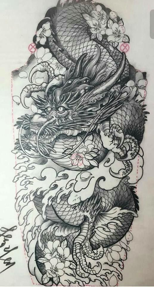Drawings Of Japanese Dragons Tattoo Dragon Tattoos Tattoo Designs Sleeve Tattoos