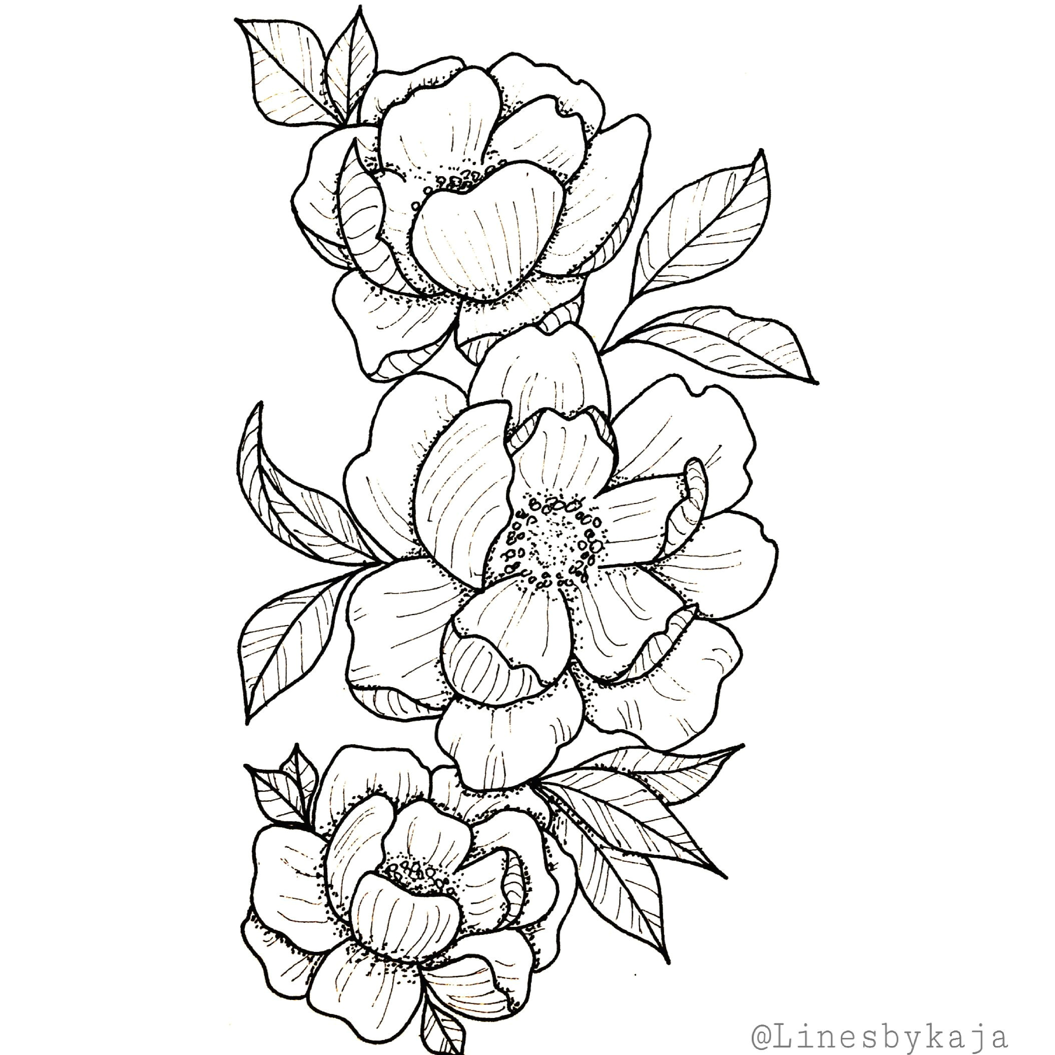 Drawings Of Large Flowers Tattoo Tattooart Tattoosforwomen Tattoodesigns Drawings