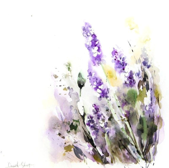 Drawings Of Lavender Flowers Lavender Flowers original Watercolor Painting Floral Watercolour