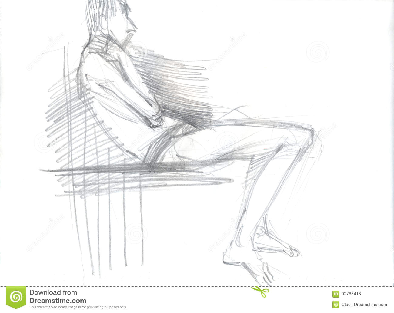 Drawings Of Men S Hands Sitting Man Sketch Stock Illustration Illustration Of Composition