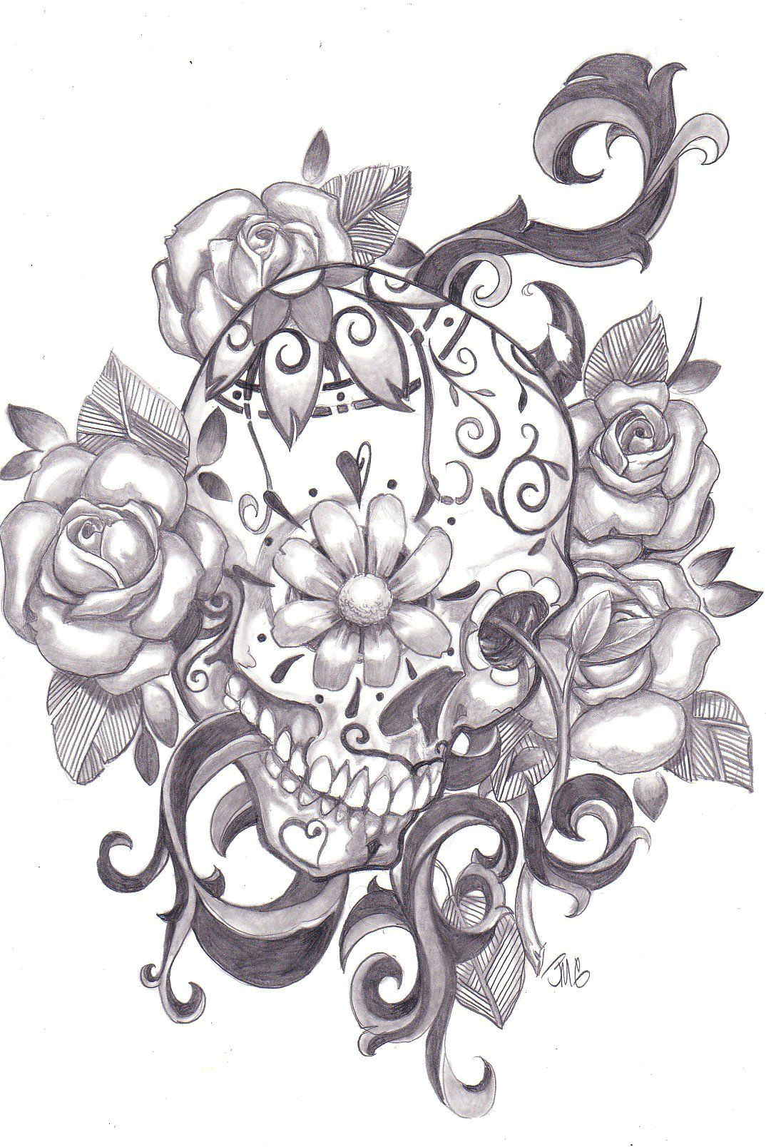 Drawings Of Mexican Flowers Les Quiero Dejar Imagenes De Calaveras Mexinas O Sugar Skull Ya Que