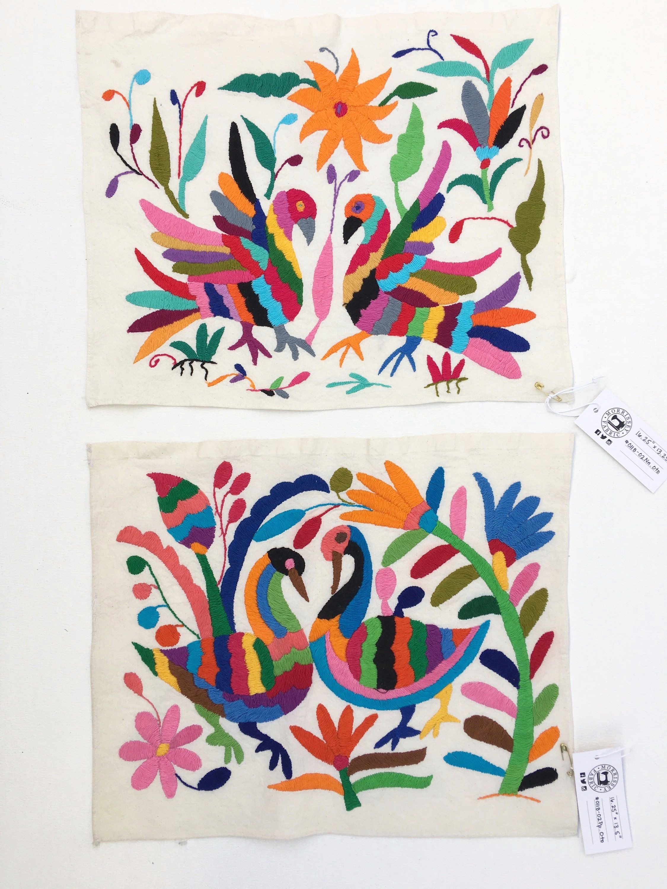 Drawings Of Mexican Flowers Otomi Mexican Embroidered Textile Hand Embroidery On Ivory Cotton