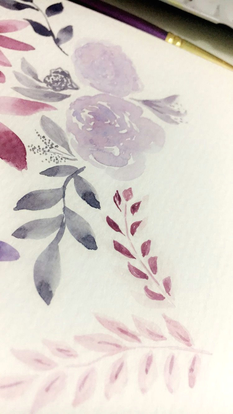 Drawings Of Purple Roses Flowers Paint Watercolor Colors Rose Drawing My Drawings