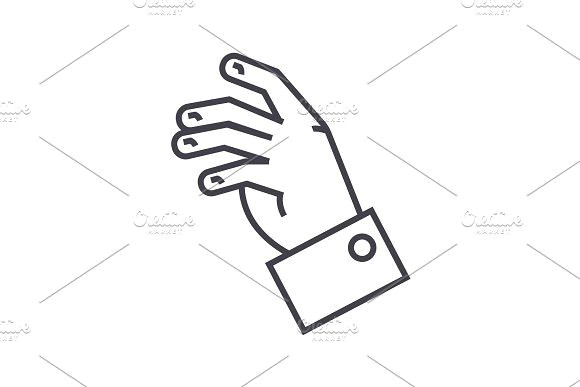 Drawings Of Relaxed Hands Relax Hand Vector Line Icon Sign Illustration On Background