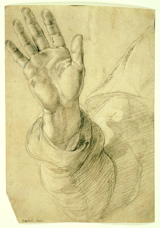 Drawings Of Right Hands Upraised Right Hand with Palm Facing Outward Study for Saint Peter